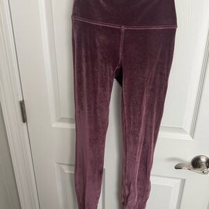 Lululemon Wonder Under High Rise Velvet Leggings ~ Maroon Size 6